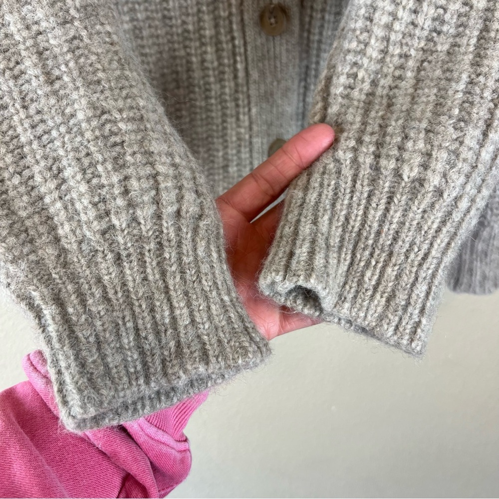 Jenni Kayne tan baby alpaca wool blend cardigan sweater - Picture 6 of 12